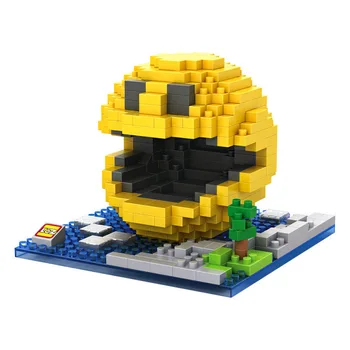 Pixelov PacMan Micro Bloky Model DIY Zostaviť Akčný CartoonFigure Donkey Kong Qbert Budovy Súprava Hračiek Chlapec Darček Cartoon 9617-9620