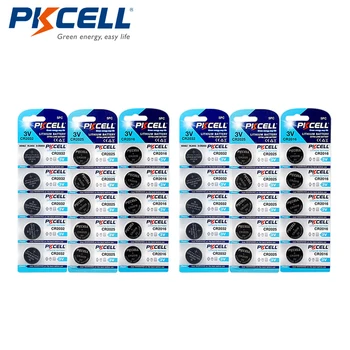 PKCELL 10pcs/2cards*(CR2032+CR2025+CR2016) 3V Lítiové Batérie Tlačidlo Suché Bunky spolu 30pcs Mince Batérie