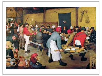 Plagáty na stenu umelecké plátno na maľovanie tlač Imagich Top 100 výtlačkov Sedlák Svadobné Bauernhochzeit Roku 1568 Tým, Pieter Bruegel Starší