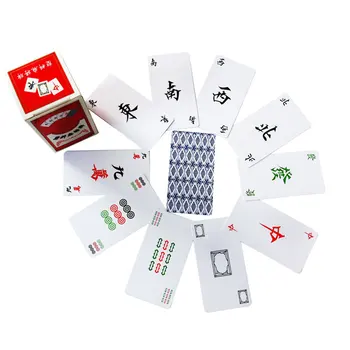 Plastové mahjong poker s 2 kocky, hracie karty