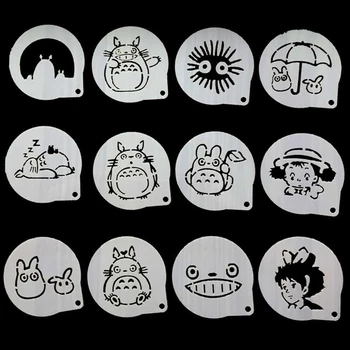 Plastové Môj Sused Totoro Stencil Spray Formy Vianoce Cake Zdobenie Dodanie Strany Prospech Cupcake Šablóny Kávy Fondant Plesne