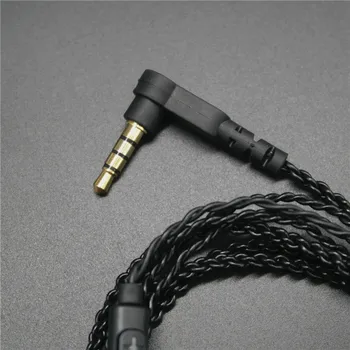 Plexton Inovované Strieborné Pozlátené Odnímateľný Náhradný Kábel S Mikrofónom pre Audio-Technica ATH-01/02/03/04 IM50 IM70 Slúchadlá
