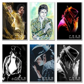 Plný Drahokamu Michael Jackson Maľovanie Crystal Home Decor DIY Diamond Maľovanie Cross Stitch Vzor, Diamond Výšivky