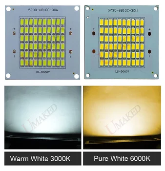 Plný Výkon Floodling svetelný zdroj 30W 3000lm led PCB s SMD5730 čip,70x70mm led pcb dosky, Hliníkový plech pre led svetlomet