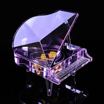 Plochy Dekor M/L veľkostí Kryštálov Piano Music box DIY Luxusné Hudobné Box Pre Svadobné Suvenýry Vianočné Darčeky