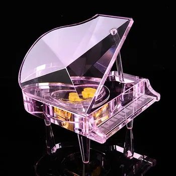 Plochy Dekor M/L veľkostí Kryštálov Piano Music box DIY Luxusné Hudobné Box Pre Svadobné Suvenýry Vianočné Darčeky