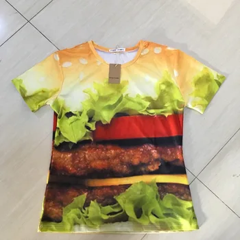 PLstar Vesmíru Módne Ženy muži T-shirts Syr Burger 3d tlač T-Shirt Hamburger t shirt Letné štýl bežné tričko topy