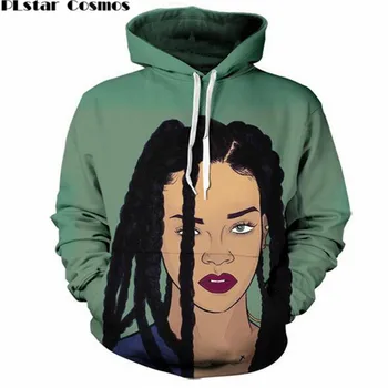 PLstar Vesmíru street style Muži Ženy krásne 3D Hoodies grafické tlače Rihanna s Kapucňou Mikiny Veľkosť S-5XL Drop shipping