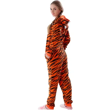 Plus Veľkosť Fleece Tiger Pyžamá Ženy Steh Onesie Zvieracie Kostýmy Kombinézach Pár Coverall Pyžamo Onesie Pre Dospelých Kingurumi