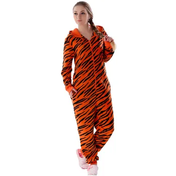 Plus Veľkosť Fleece Tiger Pyžamá Ženy Steh Onesie Zvieracie Kostýmy Kombinézach Pár Coverall Pyžamo Onesie Pre Dospelých Kingurumi