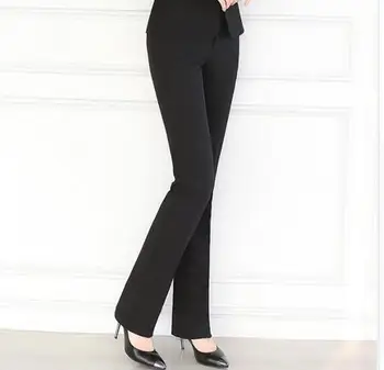 Plus Veľkosť XS-XXXXXL nohavice ženy 2017 Nový štýl kórejskej Ženy OL vysoký Pás Trakmi formálne Pracovné Nohavice západného štýlu nohavice