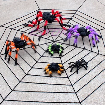Plyšové Mäkké Hračky Black Plyšové Spider Červených Očí Halloween Dekorácie Strana Podporuje W30