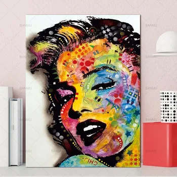 Plátno na maľovanie na Stenu Umenie Obrázok vytlačí Marilyn Monroe na plátne domova Stene plagát, dekorácie pre obývacia izba č rám