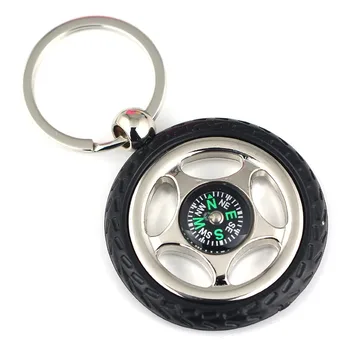 Pneumatiky model keychain krúžok náboj kolesa keychain kľúča držiteľa kompas prívesok na kľúčenka vysokej kvality portachiavi llaveros hombre