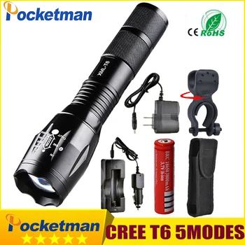 Pocketman 9000 Lúmenov Vysoký Výkon 5 Režime CREE XML-T6 L2 LED Baterka Zoomovateľnom nabíjateľná Zameranie Horák, 1*18650 alebo 3*AAA z92