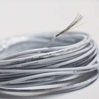 Pocínované medené 22AWG biely kábel, UL1007 biele PVC insulated wire Elektrický kábel, LED svetelný Pás Rozšírenie Elektronických drôt