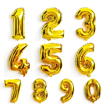Podpora 1pcs 32inch Číslo fólie Balónikov Zlato, Striebro Číslice 0-9 Dekor Vzduchu balón svadobné dekorácie Narodeninovej Party Dodávky