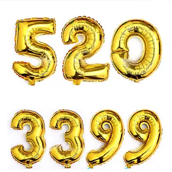 Podpora 1pcs 32inch Číslo fólie Balónikov Zlato, Striebro Číslice 0-9 Dekor Vzduchu balón svadobné dekorácie Narodeninovej Party Dodávky