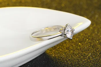 Podpora móda 6 mm cz zirkón ženy 925 sterling silver klasické dámske'finger snubné prstene, šperky darček veľkoobchod žena