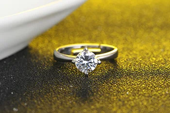 Podpora móda 6 mm cz zirkón ženy 925 sterling silver klasické dámske'finger snubné prstene, šperky darček veľkoobchod žena