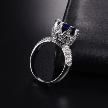 Podpora!!! Pevné 925 Sterling Silver Krúžky Koruny Šperky pre Ženy 8ct Blue Sapphire Zásnubný Prsteň Veľkosti 5-10