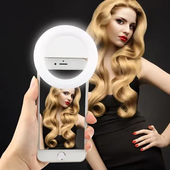 Pohodlné-klip Selfie Svetlo S Nabíjateľnou Batériou Prenosné LED Krúžok zábleskové Svetlo Pre iphone Samsung Huawei Android