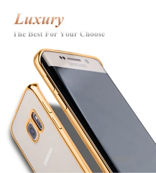 Pokovovanie Telefón Prípadoch Pre Samsung Galaxy A3 A5 A7 2016 J1 J5 J7 S3 S4 S5 S6 S7 Okraji Plus G530H Kryt Mäkké TPU Ochranné puzdro