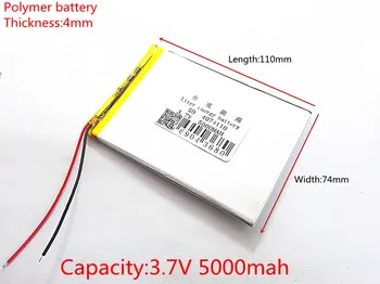 Polymérová batéria 9 palcov tablet batérie domácich vstavaný nabíjateľná batéria 5000 mah 4074110 doprava zadarmo