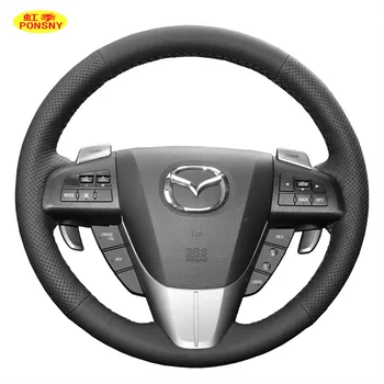 PONSNY Auto Výstroj/ručnej brzdy/Smer Originálne Kožené Poťahy Prípade Mazda 3 2011-Ručne šité Kryt