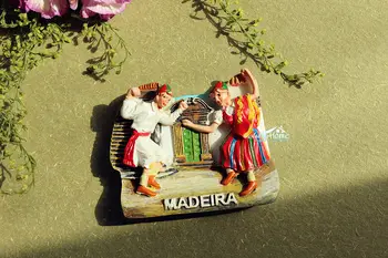 Portugalsko-Madeira Ľudový Tanec Cestovnom ruchu obchod so 3D Živice Chladnička Magnet Plavidlá