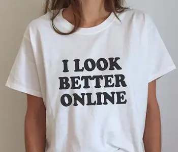 Pozriem Lepšie on-Line fashion T-shirt moletom robiť tumblr t shirt bežné dievčatá topy maglie tumblr t shirt vtipný citát t tričko