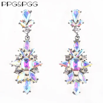 PPG&PGG Nové Módne Crystal Vyhlásenie Náušnice Pre Ženy, Svadobné Drop Visieť Náušnice Hot Predaj Boho Štýl Šperky