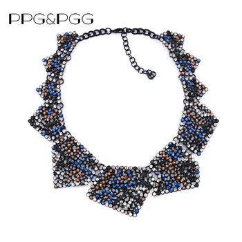 PPG&PGG Ženy Módne Šperky Luxusné Veľké Značky Crystal Pravidelné Geometrické Útvary Golier Náhrdelník