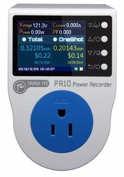PR10-E US15A power meter / home power meracej zásuvky/ watt meter/2,4-palcový TFT farebný LCD/0.5 FS/0.1~3750w