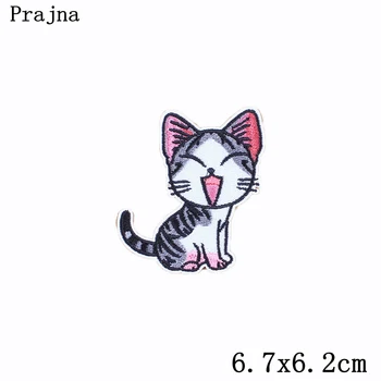 Pradžňa Mačka Patch Roztomilý Kreslený Patch Šitie Odznaky Výšivky Oblečenie Nálepky Železa -Na Škvrny Na Oblečení DIY Príslušenstvo
