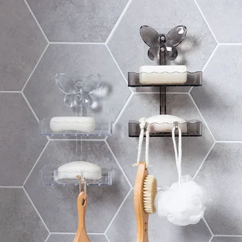 Praktický držiak na mydlo s bulík stenu hubky držiteľ úložný stojan odvodnenie organizátor kuchynské doplnky