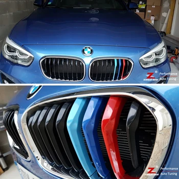 Pre-2017 BMW 1 series F20 F21 125i M135i M140i (9 mriežky) 3D M Styling Prednej Mriežky, Trim Pásy Kryt Nálepky