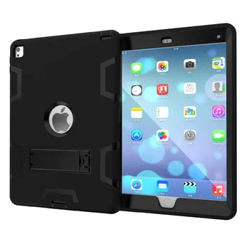 Pre Apple iPad Pro 9.7 Prípade Hybrid Tri Vrstvy Heavy Duty Armor Silikónové puzdro pre iPad 9.7 Pro Tablet PC Stojan, Kryt