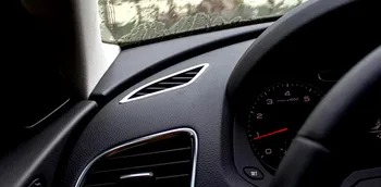 Pre Audi Q3 2012 2013 2016 2017 ABS Chrome interiér Hornej klimatizácia Ventilačné Zásuvky Kryt Dekorácie Trim 2ks