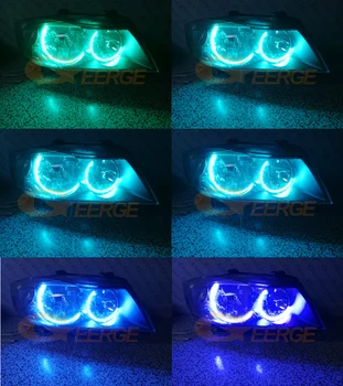 Pre BMW E90 E91 330i 325i 328i 335i 2005-2008 Halogénové svetlometu C-Tvar Štýl Ultra svetlé Multi-Farebné RGB LED Angel Eyes auta