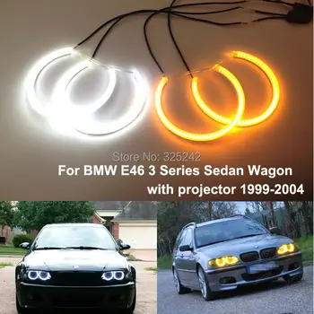 Pre BMW Radu 3 E46 xenónových svetlometov 1999-2004 Vynikajúce Ultra svetlé Dual Color Switchback smd LED Angel Eyes Halo Prstene, súpravy