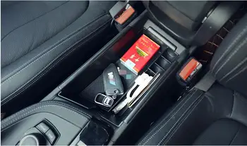 Pre BMW X1 F48 2016 2017 Čierneho plastu Ľavej Strane Jazdy Interiérové Doplnky Opierkou Konzola Úložný Box Containe 1pcs