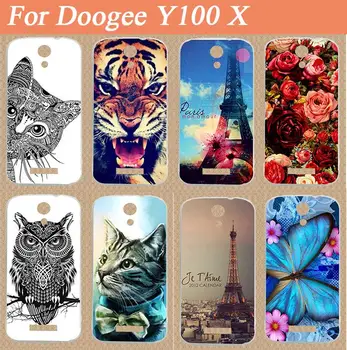 Pre DOOGEE Y100X Mäkké tpu puzdro,horúce 14 vzory maľovanie farebné tiger sova kvety zadný kryt puzdro pre DOOGEE Y100 X