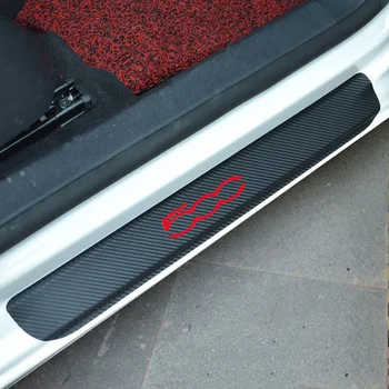 Pre Fiat 500 Uhlíkových Vlákien Vinylové Nálepky Auto Dvere, Parapetné Chránič Šúchať Doska Auto Príslušenstvo Auto Styling