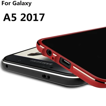Pre Galaxy A5 2017 prípade Luxusné Ultra Tenký hliníkový Bumper Pre Samsung Galaxy A5 2017 A520 A520F + 2 Filmu (1 Predné +Zadné 1)