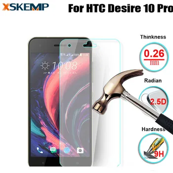 Pre HTC Desire 10 Pro 2.5 D 0.26 mm, Anti-Scratch 9H Tvrdosť Premium Tvrdeného Skla proti Výbuchu Lesklý Telefón Screen Protector