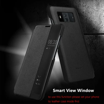 Pre Huawei Mate 10 Luxusné Kožené puzdro Tvrdé Plastové Smart View Window Flip Telefónu Prípade Huawei Mate 10 Zadný Kryt Funda