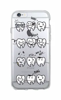 Pre iPhone 7 7Plus 6 6S 6Plus 5 SE 8 8Plus X SAMSUNG S8 Legrační Karikatúra Zubný lekár, Dentálna Korunovaný Zuby Soft Telefón Prípade Coque Fundas