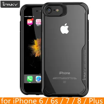 Pre iPhone 8 8 Plus Prípade Pôvodného IPAKY 6 6s Plus Silikónové Akrylátové Hybrid Shockproof Transparentné puzdro pre iPhone 7 7 Plus Prípade