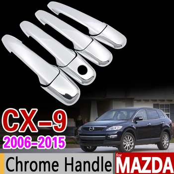Pre Mazda CX-9 2006-Chrome Rukoväť Kryt Výbava Nastaviť CX9 CX 9 2007 2008 2010 2011 2013 autopríslušenstva Nálepky Auto Styling